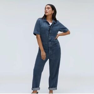 EVERLANE | Supersoft Jean Coveralls in Work Blue - EUC